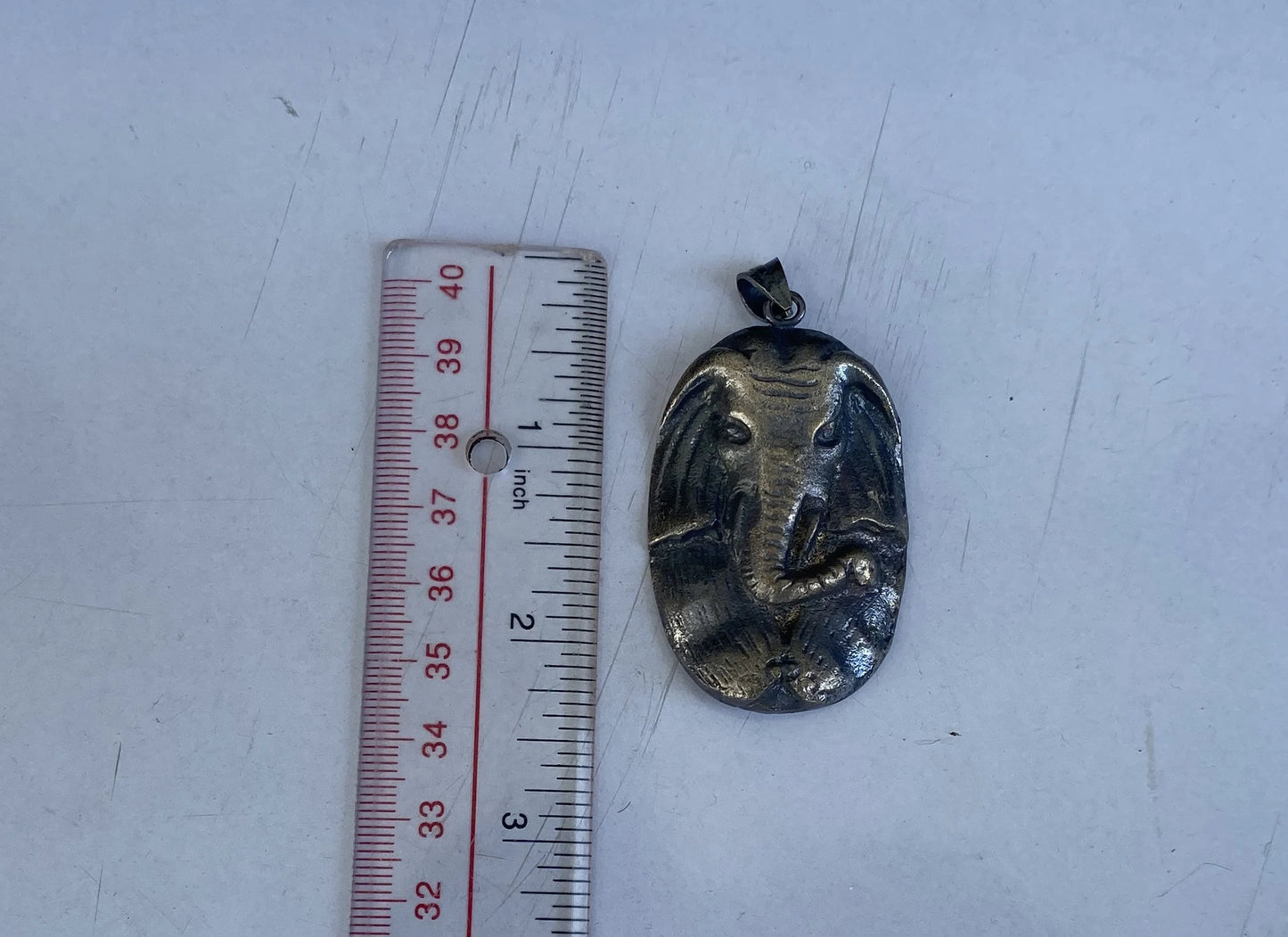 Hand Carved Elephant in Tibetan Silver Overlay Brass Pendant | Cute Elephant Pendant, Unique Pendant, Daily Wear, Animal Lover's Pendant.