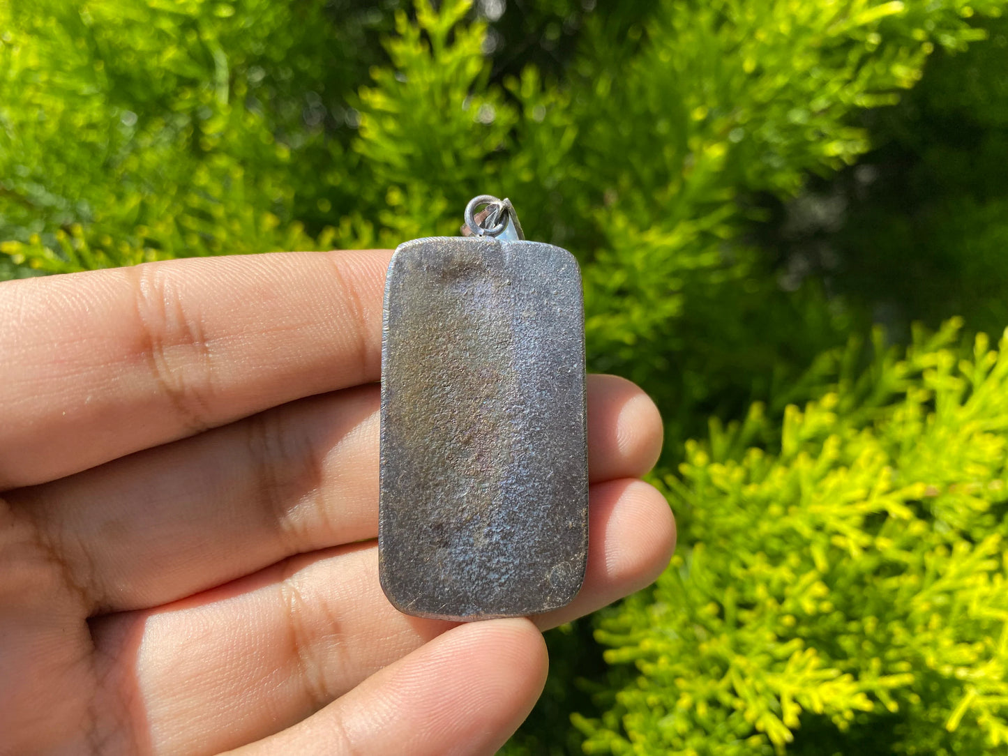 Hand Carved Goddess Kali Pendant in Tibetan Silver Overlay on Brass | Mystical Amulet, Protection Charm, Lucky Charm, Spiritual Pendant.