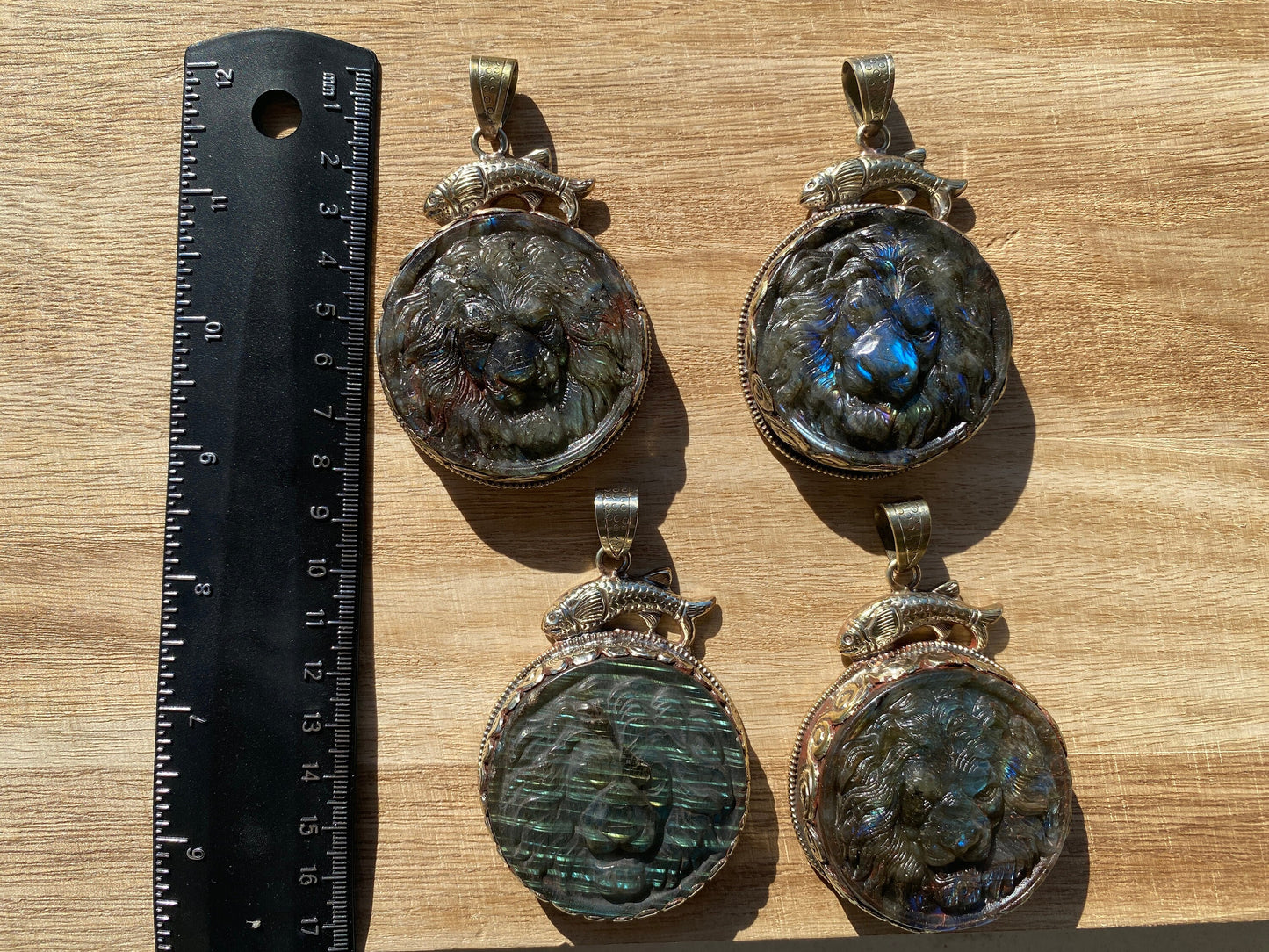 Hand Carved Lion Labradorite Tibetan Silver Pendant, Lion Pendant, Labradorite Lion, Blue Labradorite, Wildlife Jewelry, Animal Pendant