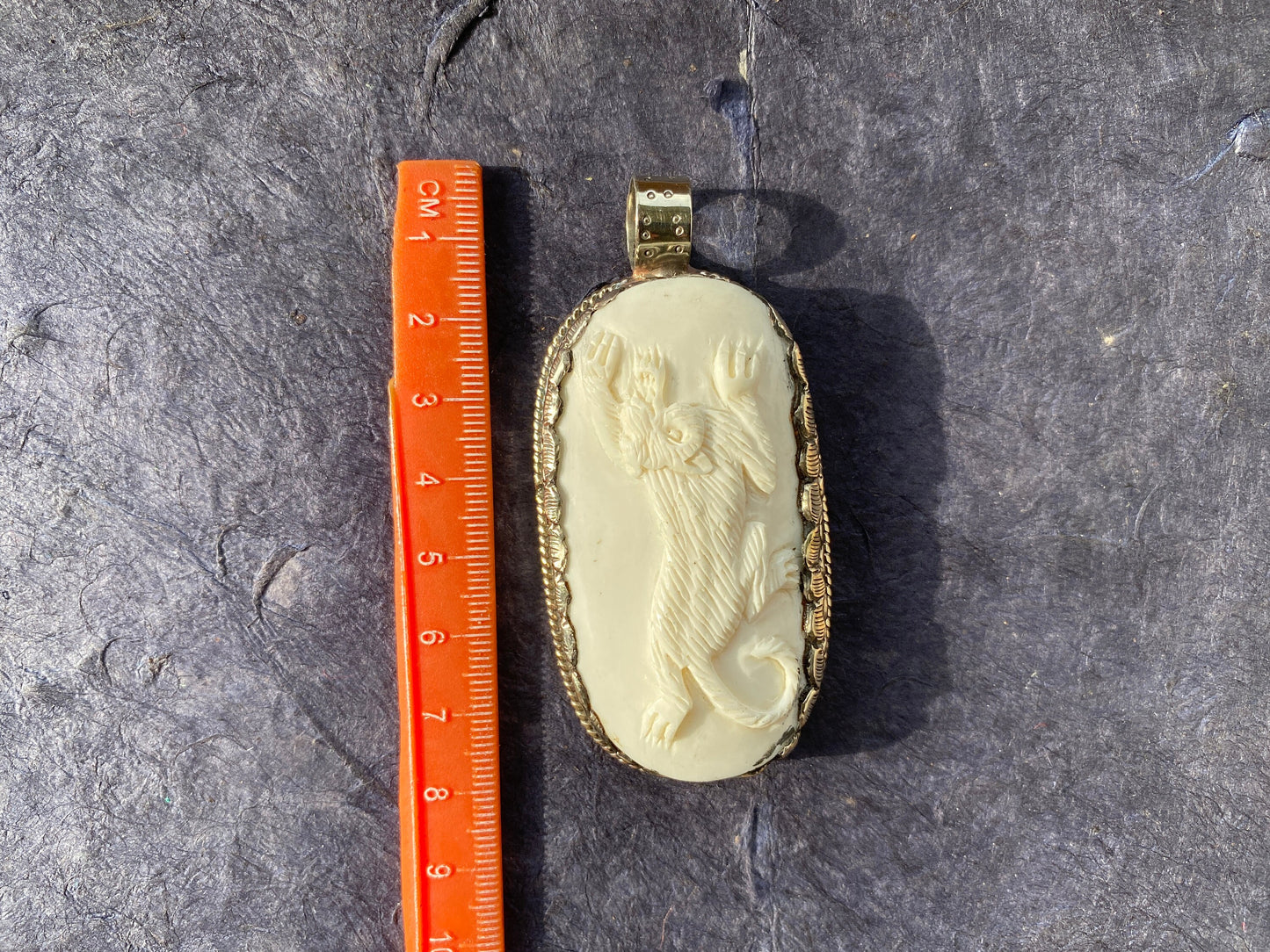 Hand Carved Tiger Tibetan Silver Bone Pendant, Wil d Animal, Perfect gift for Husband, Wild Live Jewelry, Viking Jewelry for Men and Women
