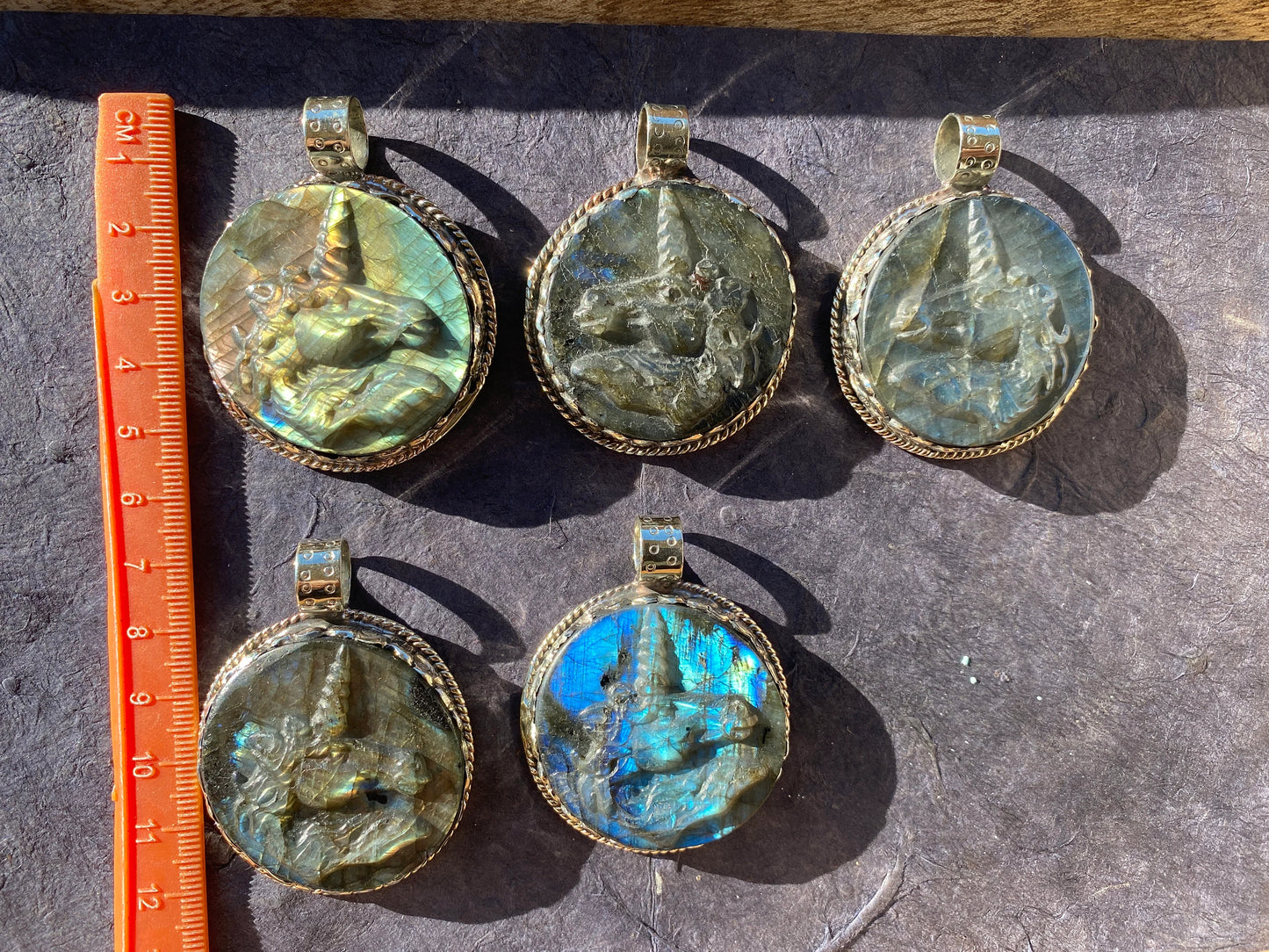Hand Carved Unicorn Labradorite Tibetan Silver Pendant, Horse Pendant, Labradorite Horse, Blue Labradorite, Wildlife Jewelry, Animal Pendant