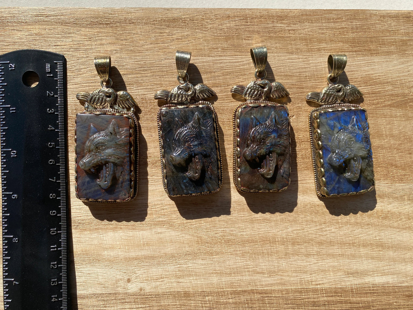Hand Carved Wolf Labradorite Tibetan Silver Pendant, Wolf Pendant, Labradorite Wolf, Blue Labradorite, Wildlife Jewelry, Animal Pendant