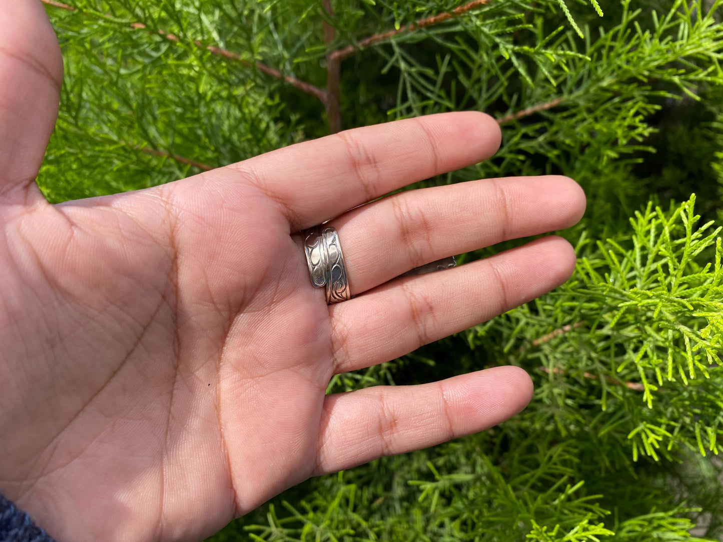 Hand carved Owl Buffalo Bone in Tibetan Silver Ring, Unique Nature Inspired Ring, Spiritual Ring, Bohemian Style, Hammered Ring,