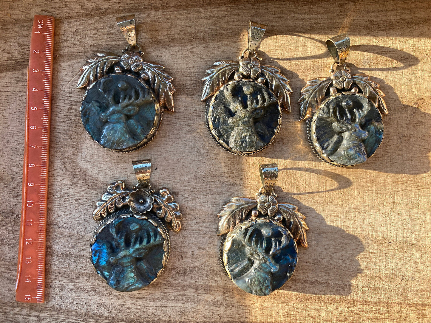 Handcrafted Deer Labradorite Tibetan Silver Pendant, Deer Pendant, Labradorite Deer, Blue Labradorite, Wildlife Jewelry, Animal Pendant