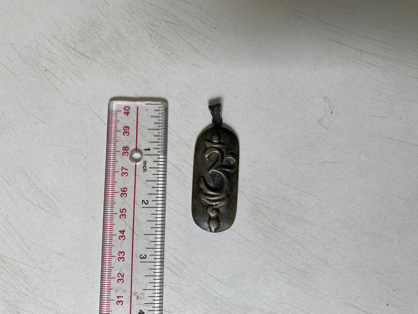 Handcrafted Silver Overlay OM Pendant, Spiritual Pendant, Unique Pendant, Unisex Jewelry, Hinduism Inspired Pendant, Mystical Strength.