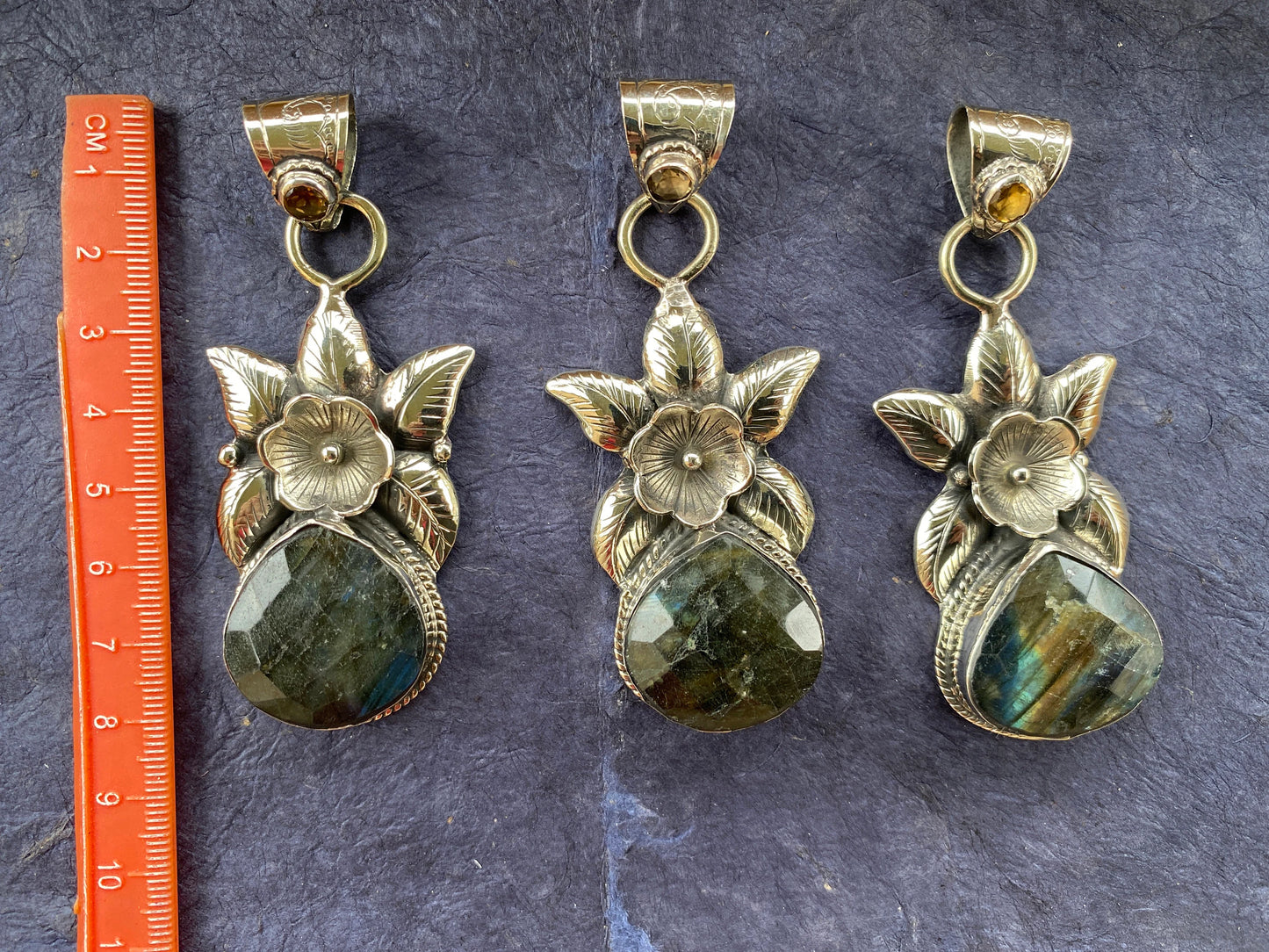 Healing Crystal Labradorite with Citrine Gemstone Necklace Pendant, Tibetan Silver, Labradorite Jewelry for Women, Handmade Gemstone Jewelry