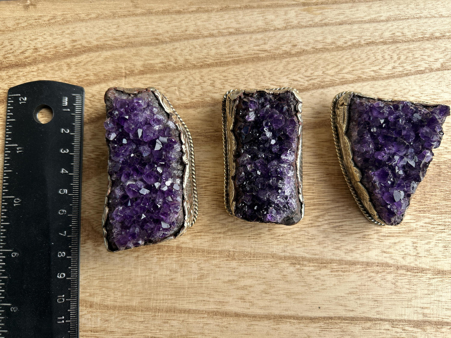 Heavy Large Raw Amethyst Natural Stone Tibetan Silver Pendant, Healing Stone Pendant for Necklace, Hill Tribe Jewelry, Birthstone Jewelry