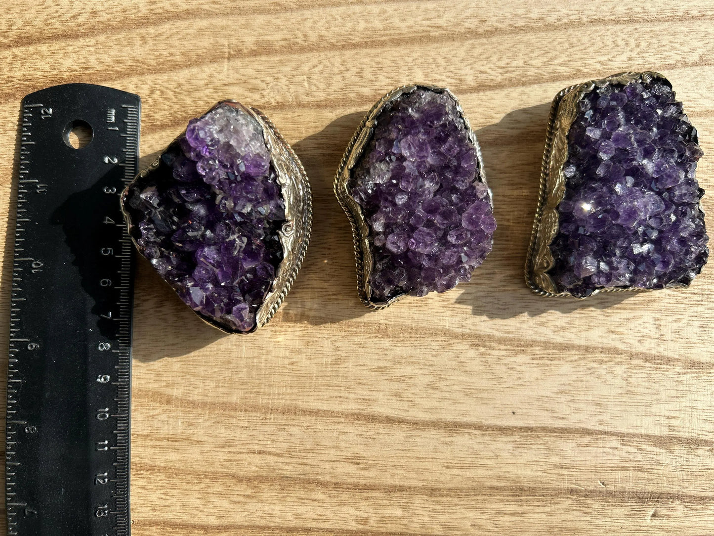 Heavy Large Raw Amethyst Druzy Natural Stone Tibetan Silver Pendant, Healing Pendant, Hill Tribe Jewelry, Birthstone Pendant, Clip Open Bail