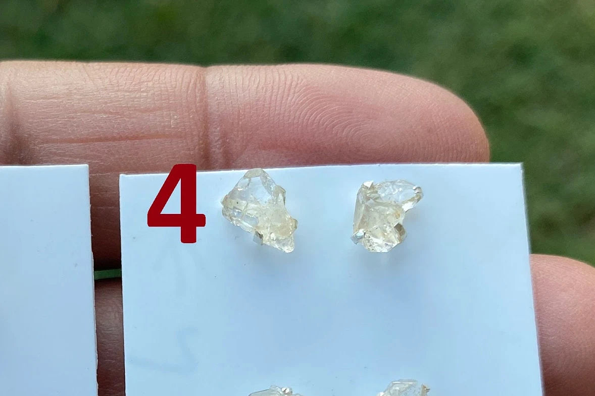 Herkimer Diamond Sterling Silver Earring, Raw Herkimer Earring, Raw Prong Set Stud Earring, April Birthstone, Christmas Gift, Stud Earring