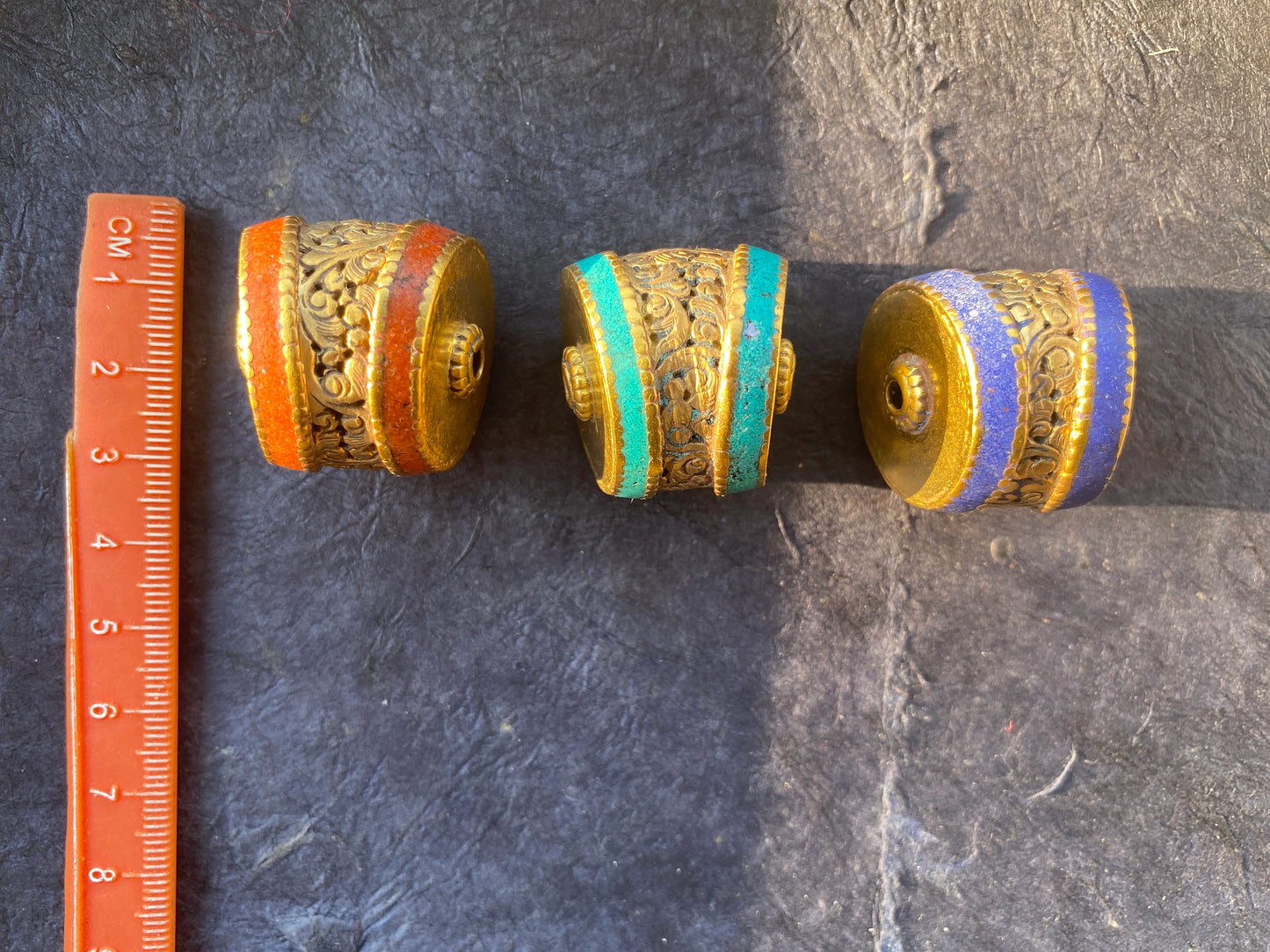 Small Agate Tibetan Bead Connector,Matte Gold Overlay, Bead for Chain Necklace, Himalayan Ethnic Bohemian Hill Tribe Jewelry Making Supplies