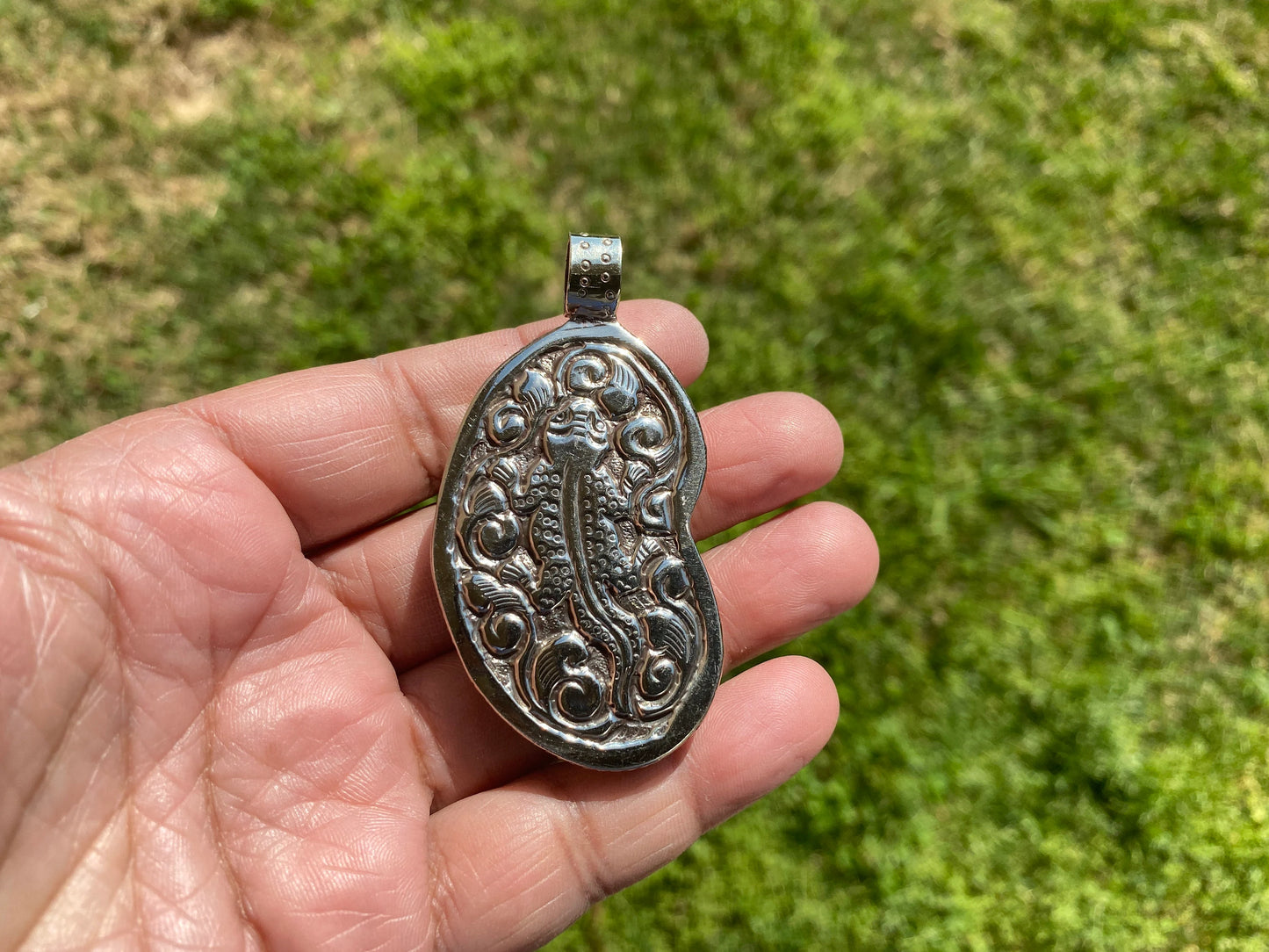 Hindu God Ganesh Carved Bone Tibetan Silver Pendant, Buffalo Bone, Yoga Pendant, Ethnic Jewelry, Tribal, Spiritual Pendant for Men or Women