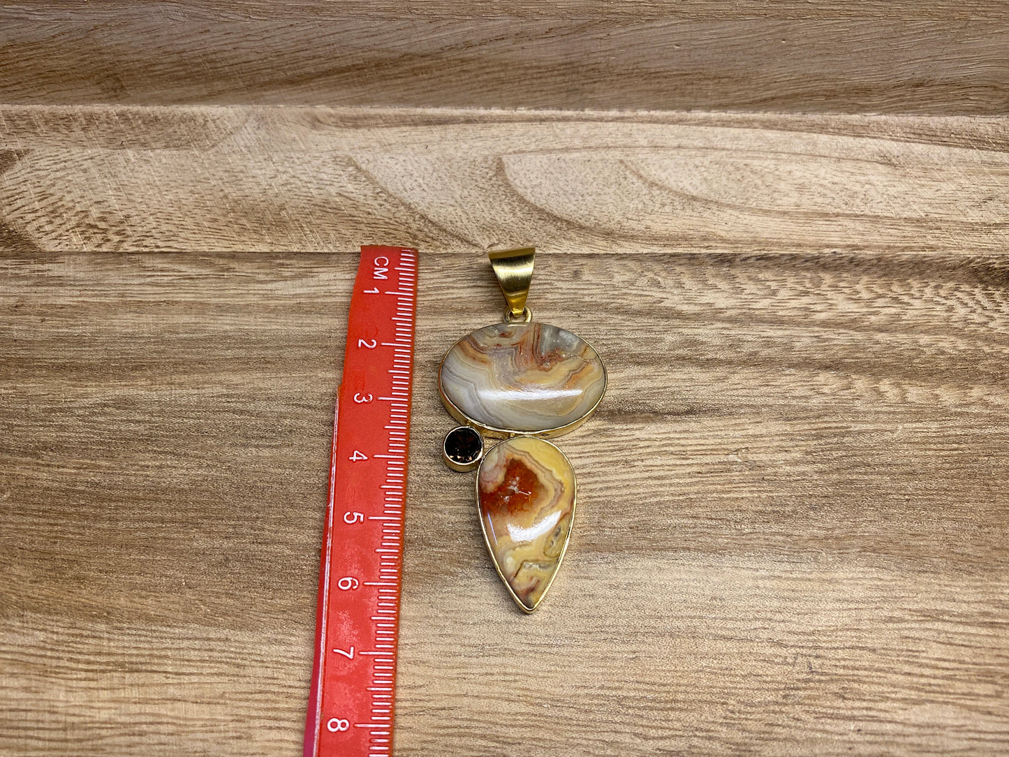 Jasper Natural Stone Pendant with Smoky Topaz Gemstone, Matte Gold Overlay, Birthstone Pendant for Necklace, Unique Designs, Wholesale Price