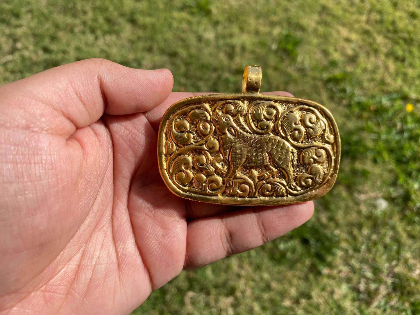 Just Roll with It Funny Bone Pendant, Non Tarnish 18k Brushed Gold Overlay, Marijuana Lovers Jewelry, Blunt Roller Pendant, Cannabis