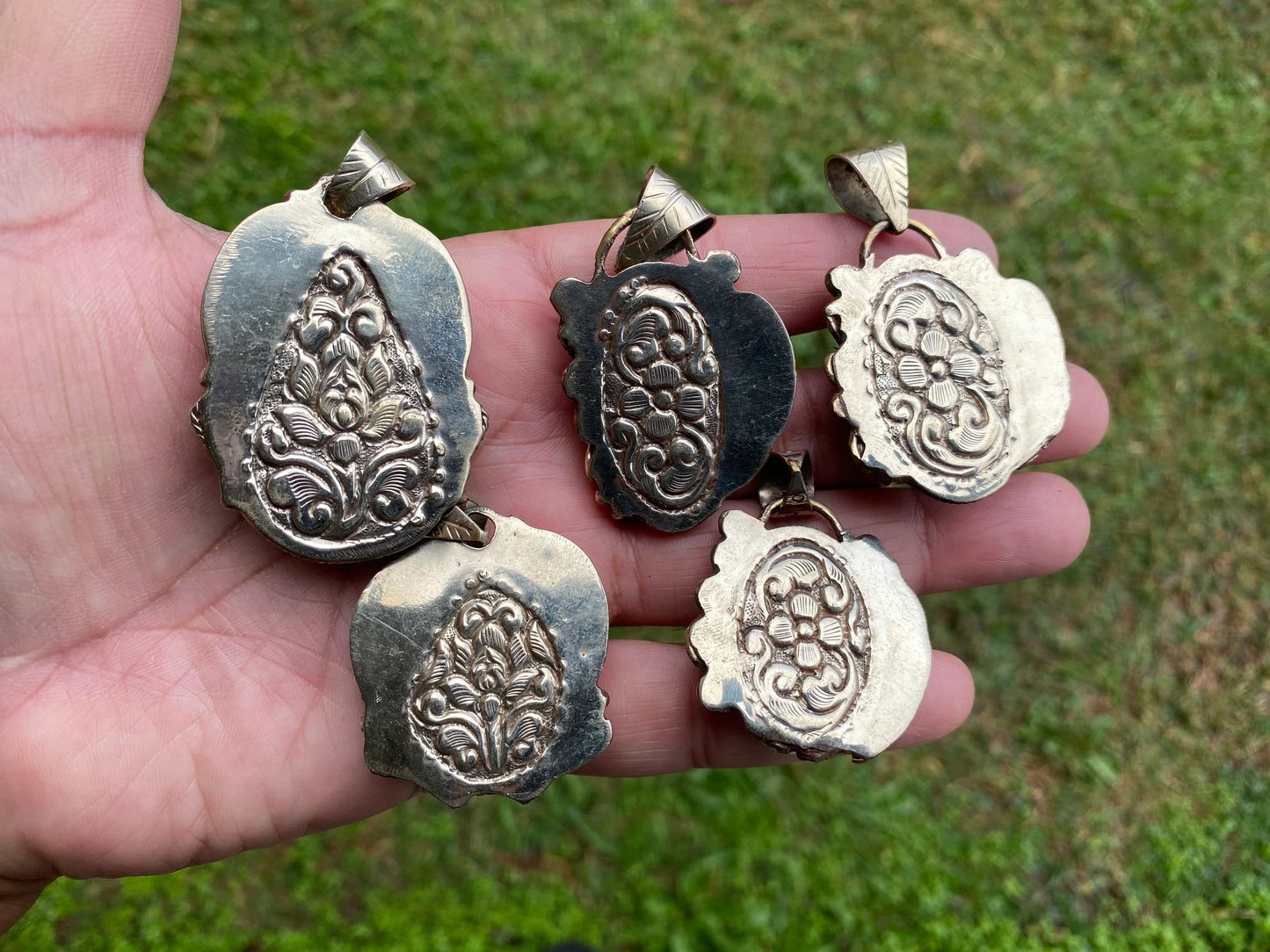 Labradorite Natural Stone Tibetan Silver Pendant, Tribal Design Jewelry, Tibetan Jewelry, Crystal Pendant, Birthstone Pendant