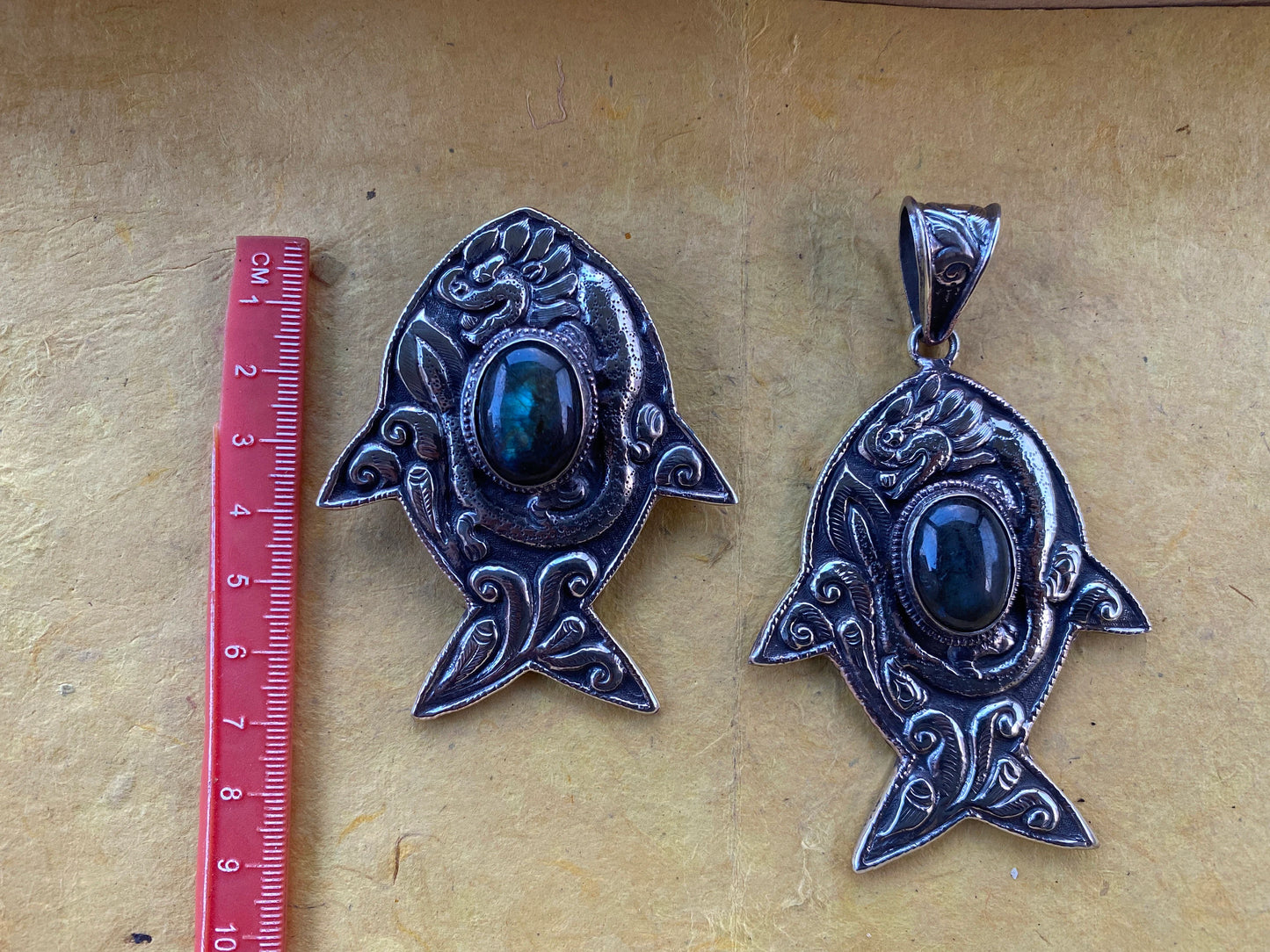 Labradorite Natural Stone Tibetan Silver Pendant, Fish Designs Jewelry, Tibetan Pendant, Crystal Anxiety Relief Pendant, Birthstone