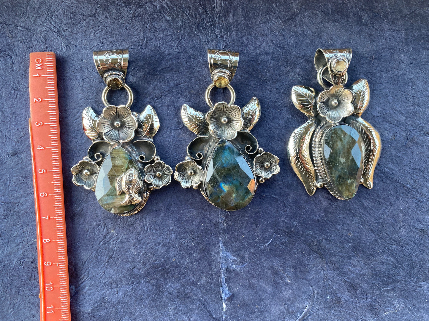 Labradorite Natural Stone Tibetan Silver Pendant with Citrine Gemstone, Healing Crystal, Birthday Gift, Birthstone Jewelry, Unique Designs