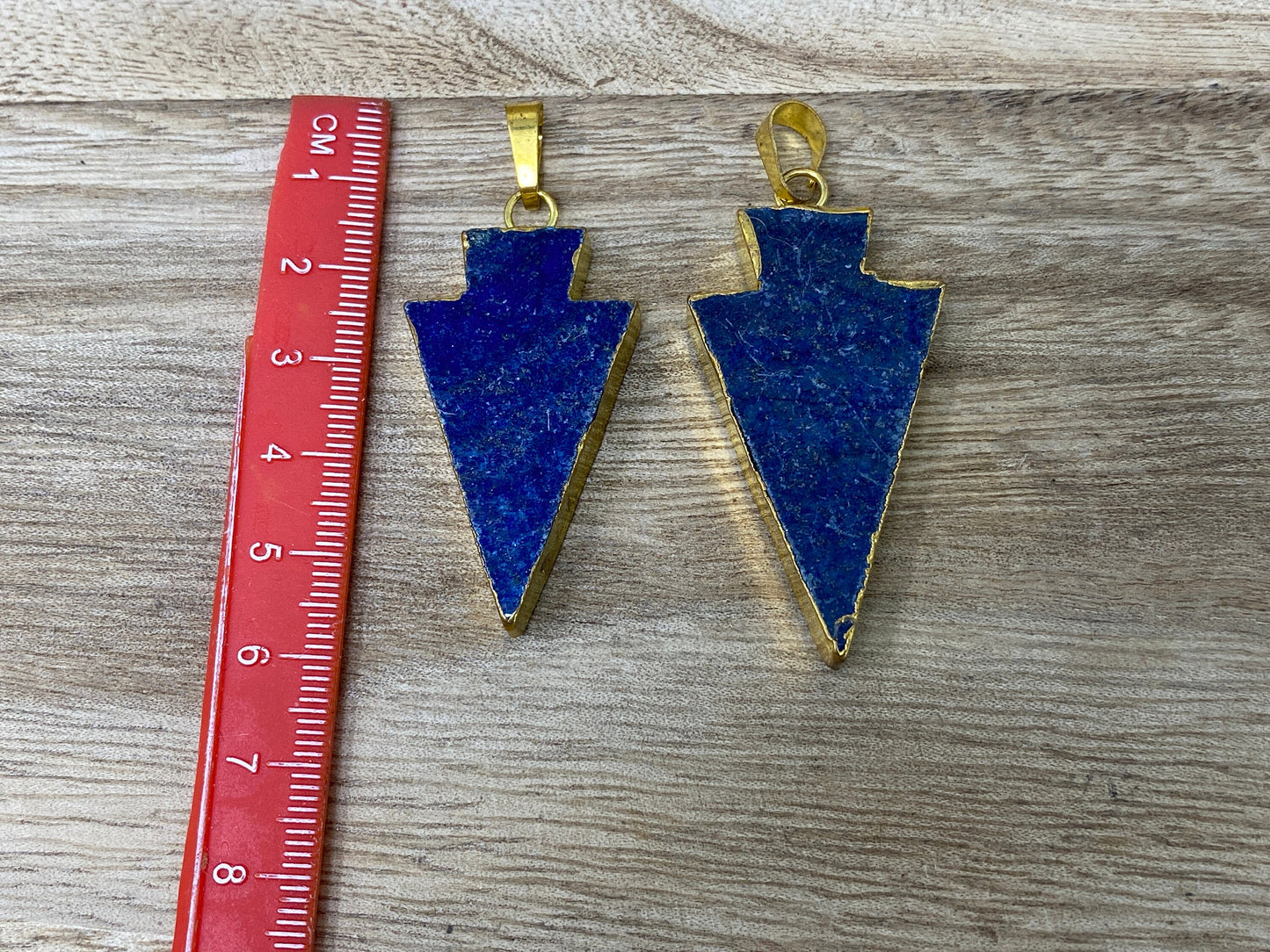 Lapis Lazuli Arrowhead Pendant, 18K Gold Electroplated, Boho Tribal Style, Pendent for Necklace, Pendant for Gold Chain
