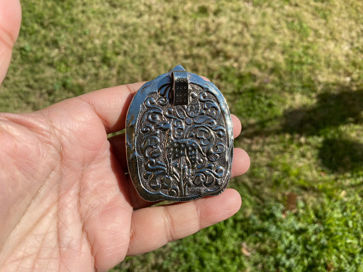 Large Buddha Head Obsidian Tibetan Silver Pendant, Ethnic Jewelry, Tribal, Meditation Pendant, Yoga Pendant, Gemstone Pendant for Necklace