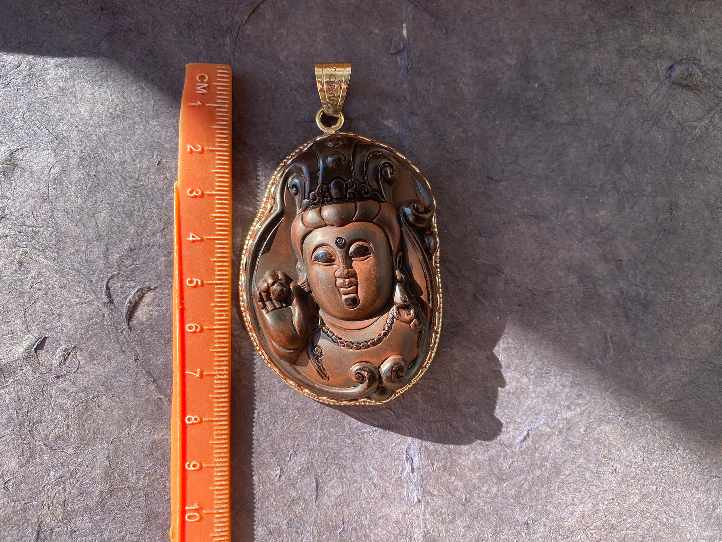 Large Black Obsidian Buddha Head Tibetan Silver Pendant, Buddhist Jewelry, Yoga Pendant for Necklace, Spiritual Jewelry, Bodhisattva Amulet