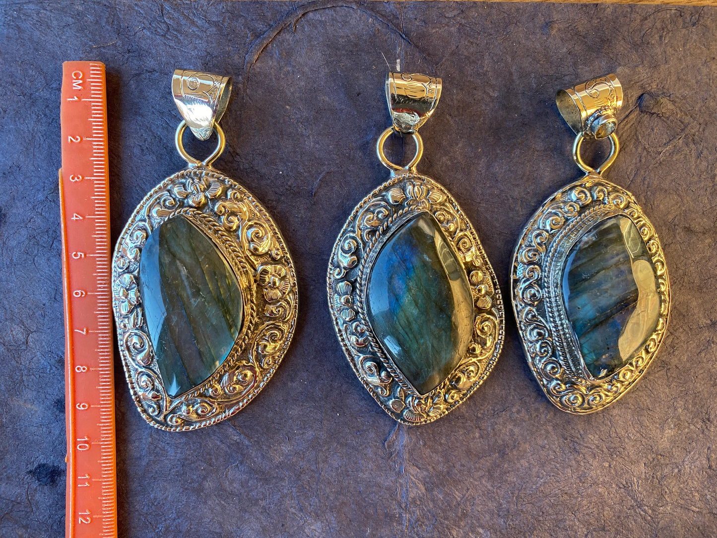 Large Blue Flash Labradorite Tibetan Silver Pendant, Labradorite Jewelry for Women or Men, Gemstone Jewelry, Healing Crystal, Bohemian