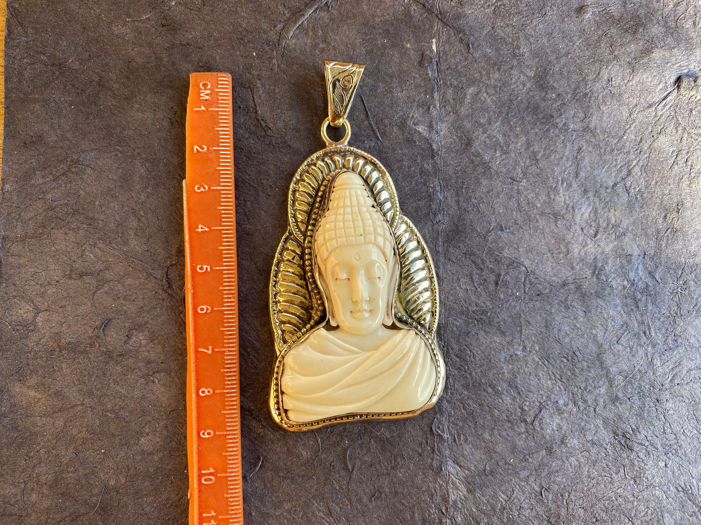 Large Buddha Tibetan Silver Pendant, Buffalo Bone Buddha, Healing Yoga Jewelry, Tranquility Pendant, Spiritual Gift, Gifts for Buddhist