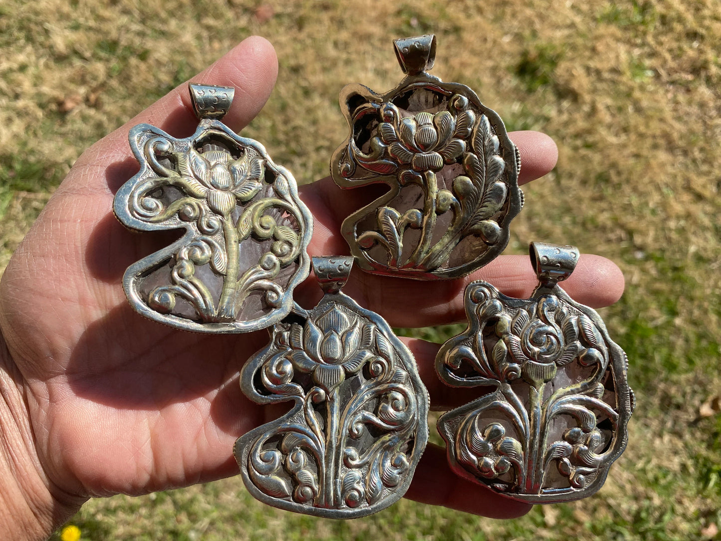 Large Carved Rose Quartz Horse Head Tibetan Silver Pendant, Horse Jewelry, Animal Lovers Jewelry, Metaphysical Stone Pendant, Unicorn, Boho