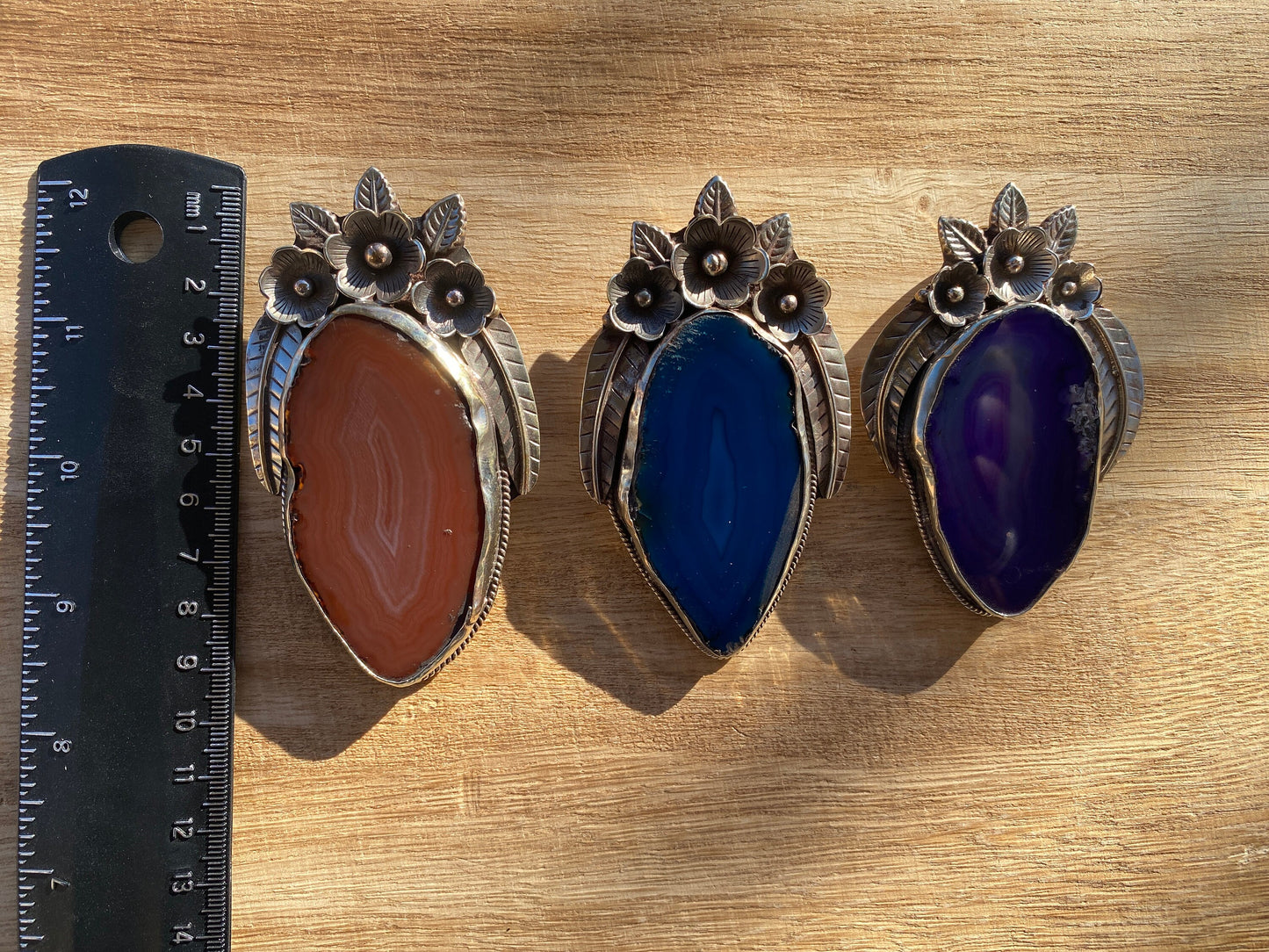 Large Colorful Slice Agate Tibetan Silver Pendant, Flower Design Pendant For Necklace, Healing Crystal Jewelry, Agate Geode Slice Pendant