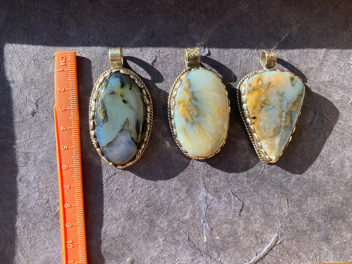 Large Dendritic Scenic Agate Natural Gemstone, Tibetan Silver Pendant, Handcrafted Jewelry, Natural Stone Jewelry, Pendant for Necklace