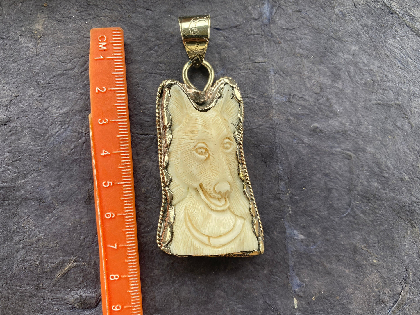 Large Dog Hand Carved Bone Tibetan Silver Pendant, Pet Lovers Jewelry, Best Cute Gift, Pet Memorial Jewelry, Christmas Gift for Pet Lover