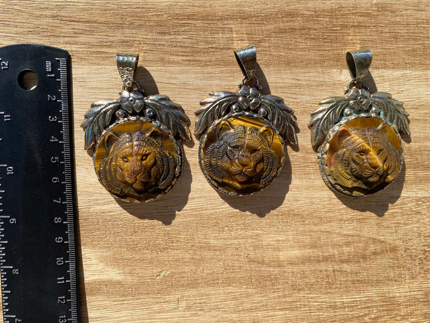 Large Hand Carved Tiger Natural Stone Tibetan Silver Pendant, Tiger Pendant, Natural Stone Tiger Design, Animal Jewelry, Wildlife Jewelry