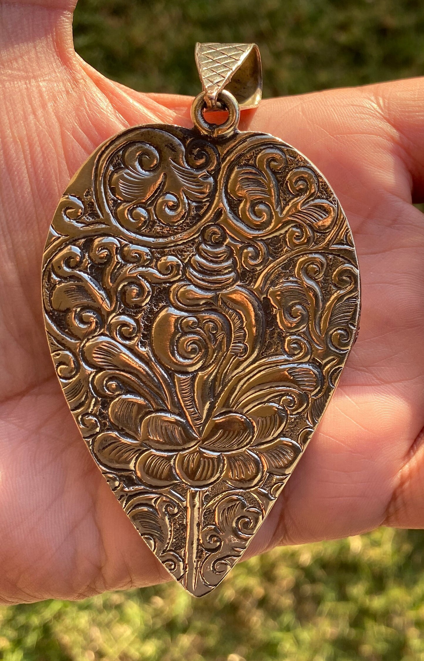 Large Labradorite with Ruby Gemstone, Tibetan Silver Pendant, Healing Crystal Jewelry from Nepal, Women's Ethnic Jewelry, Birthstone Pendant