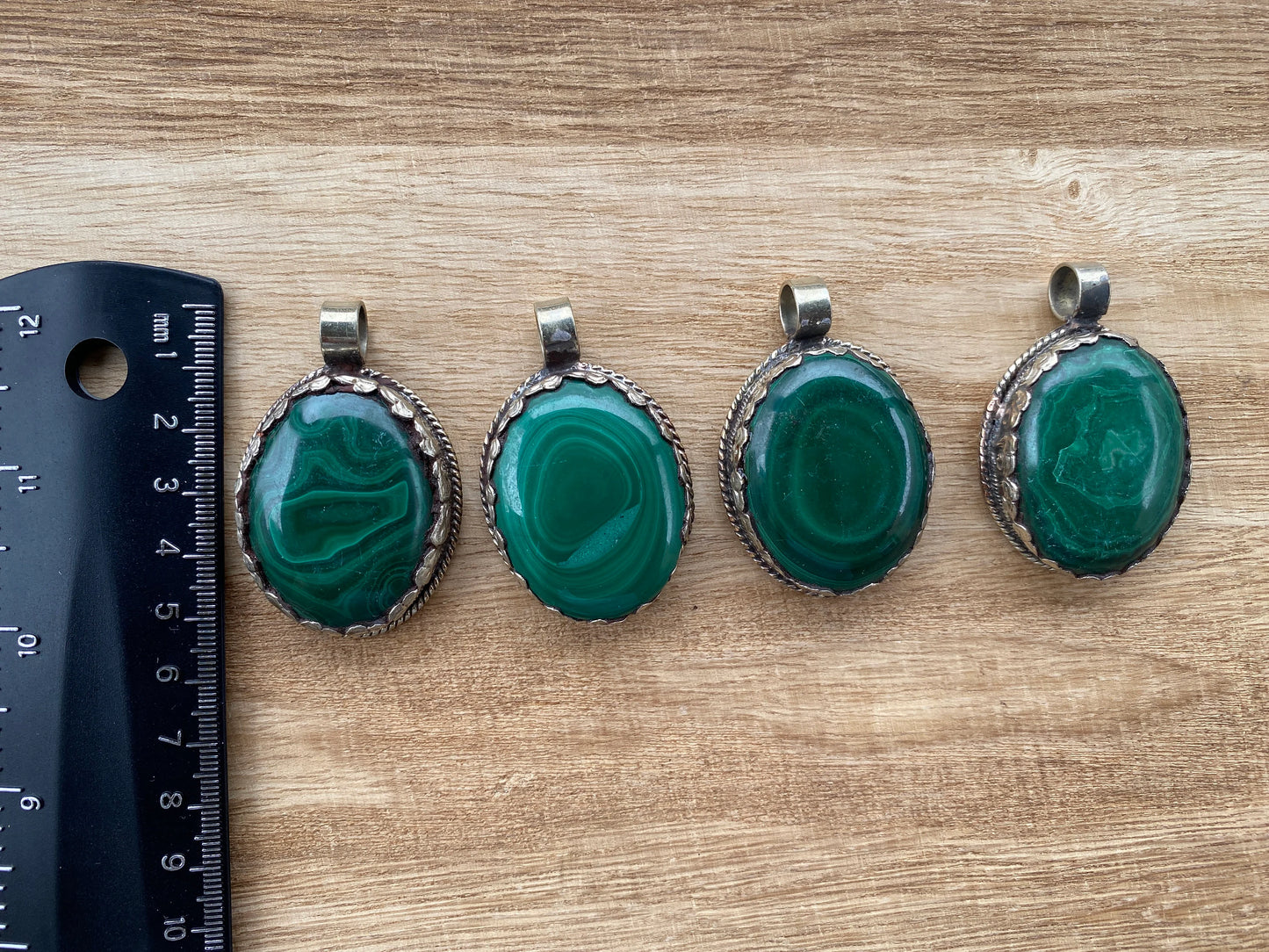 Large Malachite Natural Stone Tibetan Silver Pendant, Ethnic Jewelry, Energy Stone Pendant, Healing Crystal, Nature Inspired Jewelry, Boho