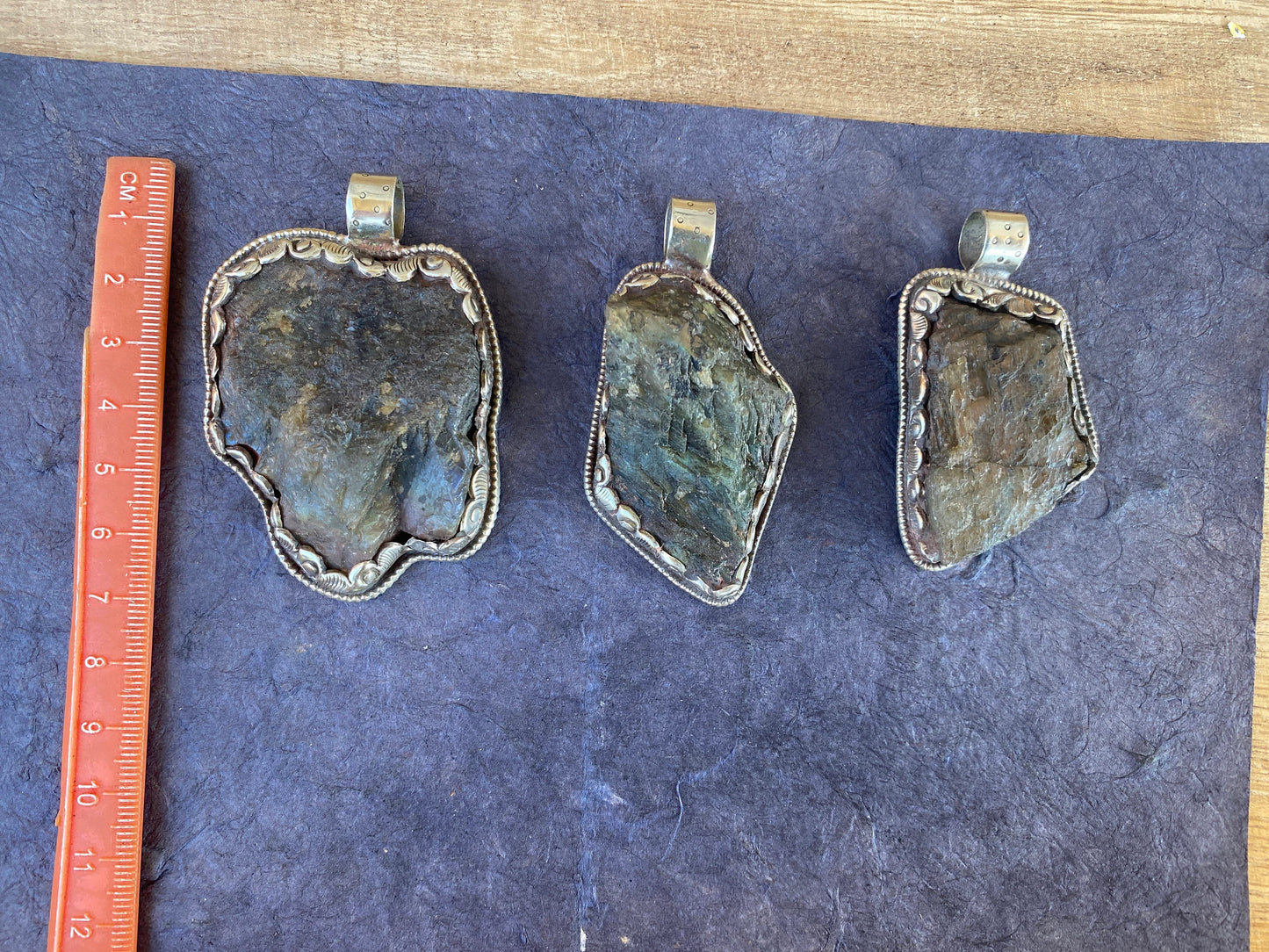Large Natural Raw Labradorite Tibetan Silver Pendant, Healing Crystal Pendant for Necklace, Women's Jewelry, Birthstone, Rough Stone Pendant