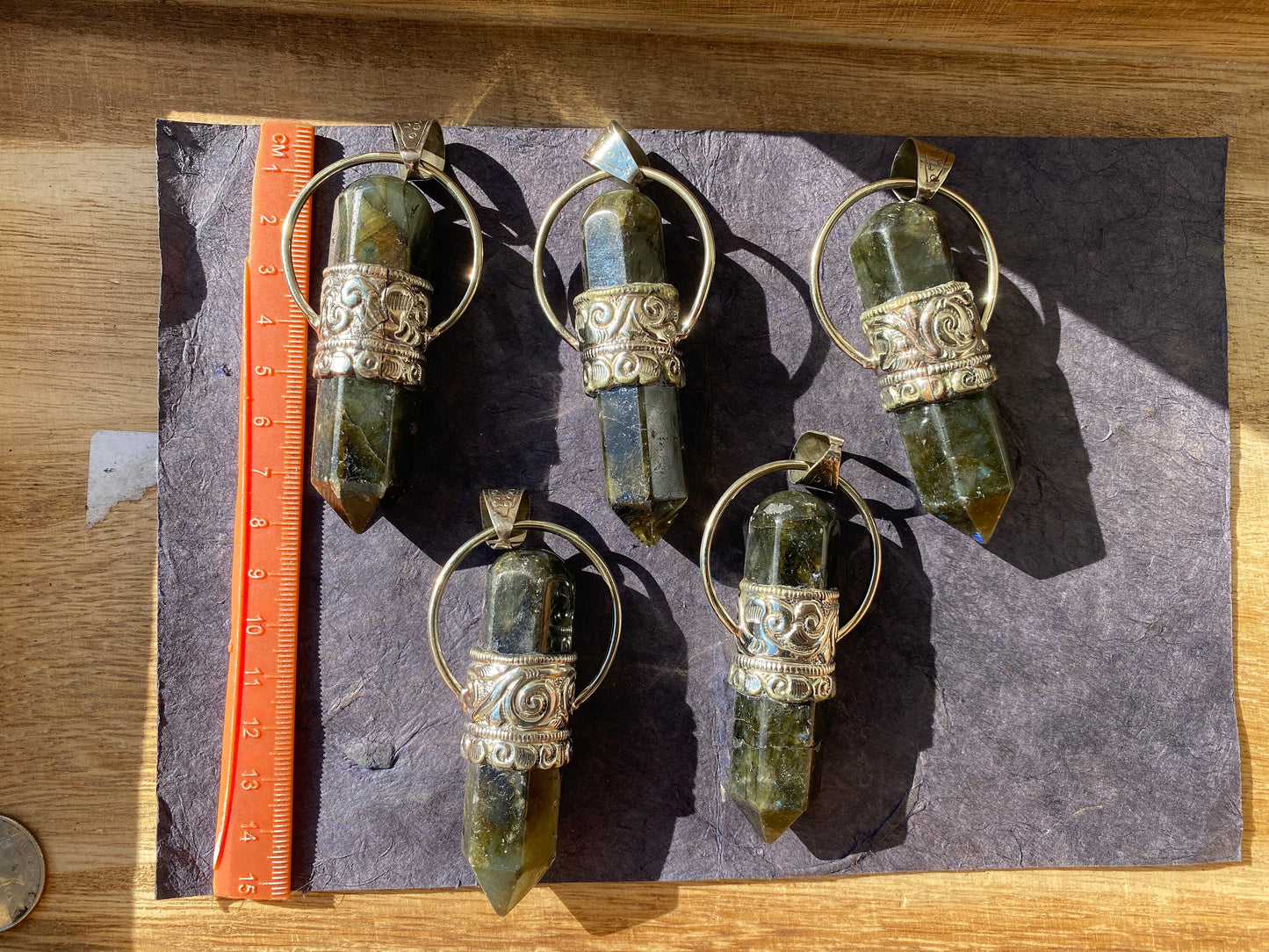 Large Point Labradorite Natural Stone Tibetan Silver Pendant, Unique Jewelry, Healing Crystal, Spiritual Protection Healing Calming Jewelry
