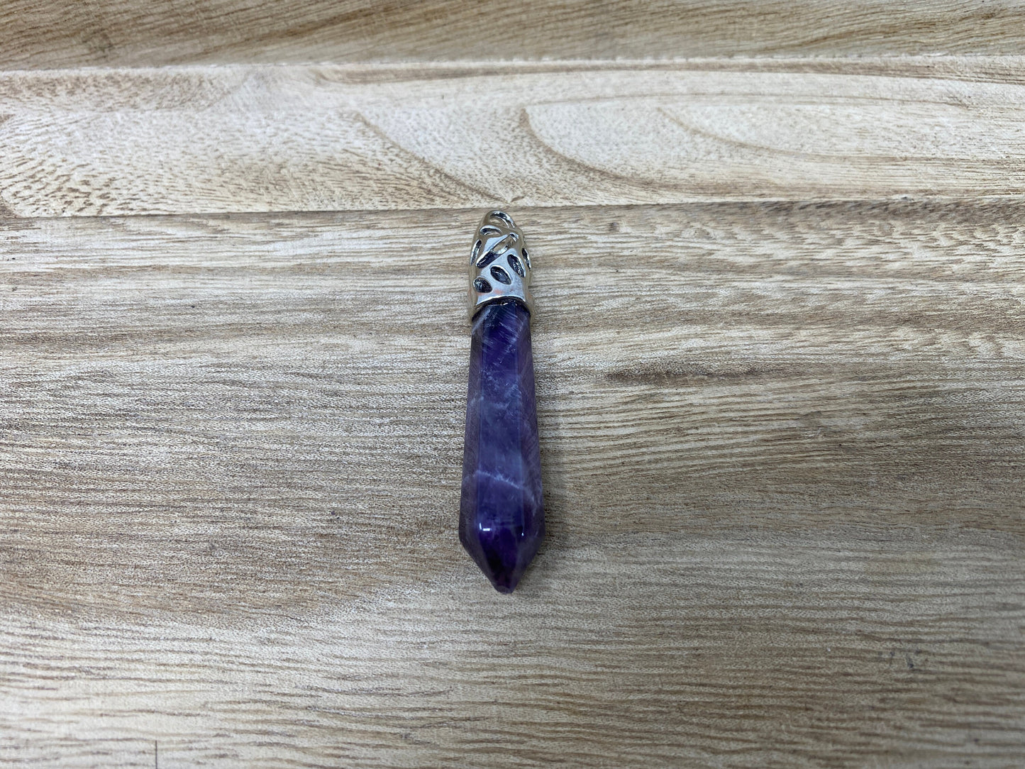 Large Pointed Natural Gemstones Pendant, Tibetan Silver, Crystal/Lapis or Amethyst Natural Stone, Pendant for Necklace,Healing Stones, Yoga