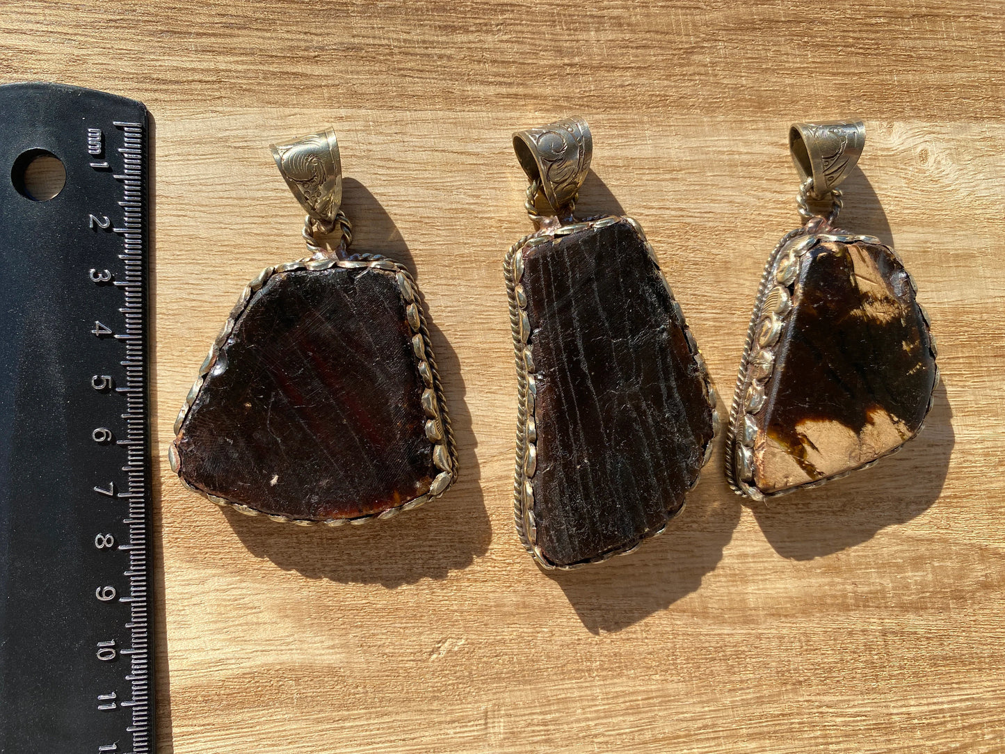 Large Raw Amber Slab Tibetan Silver Pendant, Fossilized Amber Jewelry, Ancient Style Amber Pendant, Earthy Bohemian Jewelry, Jewelry Gift