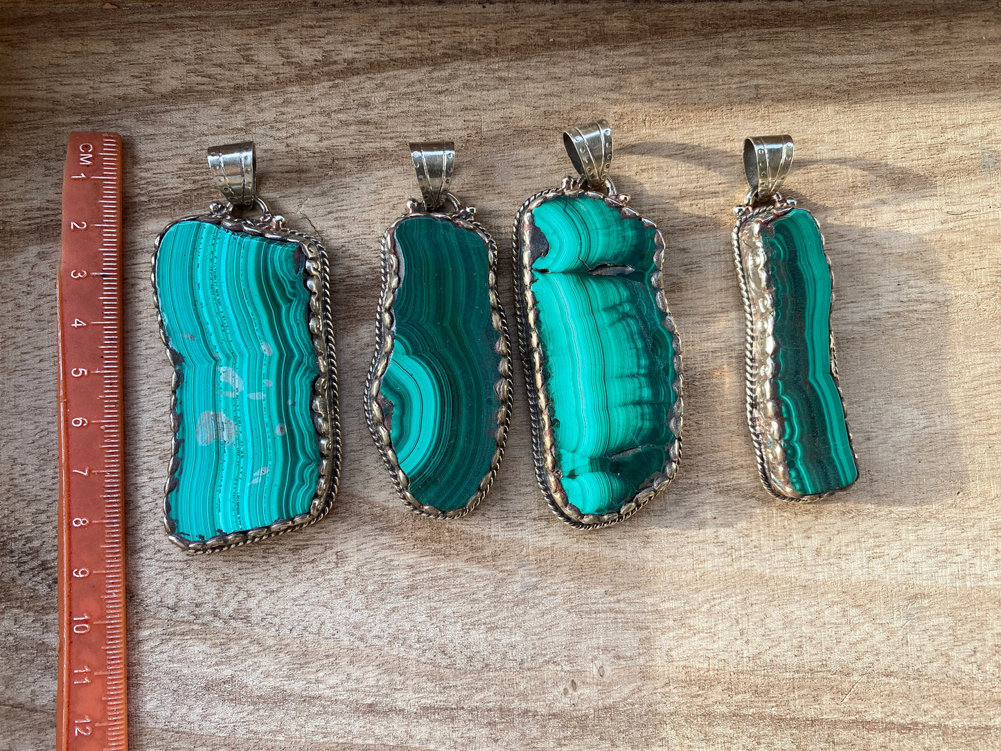 Large Raw Malachite Natural Stone Tibetan Silver Pendant, Ethnic Jewelry, Energy Stone Pendant, Birthstone, Healing Crystal, Freeform Stone