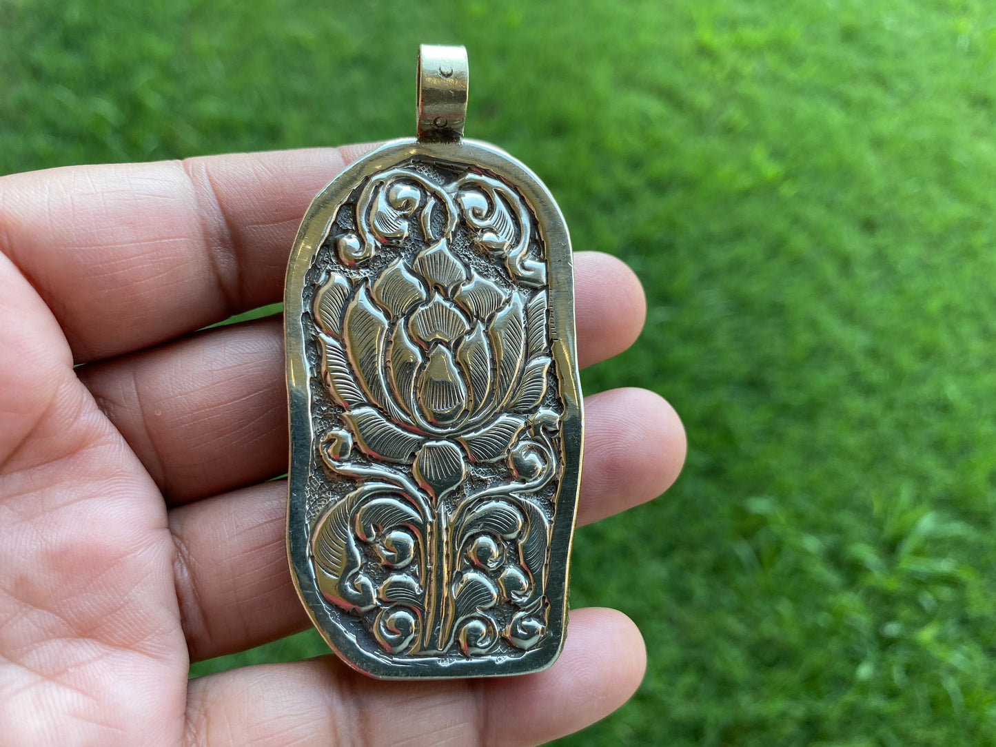 Large Skull with Eagle Carved Buffalo Bone Tibetan Silver Pendant, Unisex Skull Pendant, Jewelry for Men or Women, Sugar Skull, Skeleton