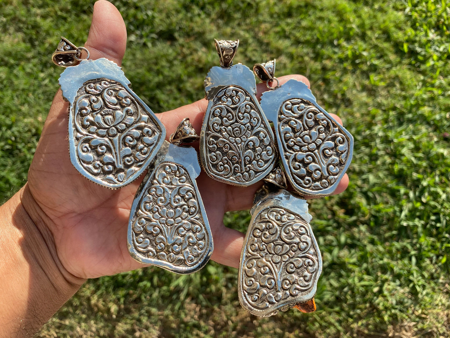 Large Spiny Oyster Handcrafted Tibetan Silver Pendant, Nature Crafted, Desert Sea Gem, Oceanic Ornament, Ocean Jewel, Ocean Inspired Jewelry
