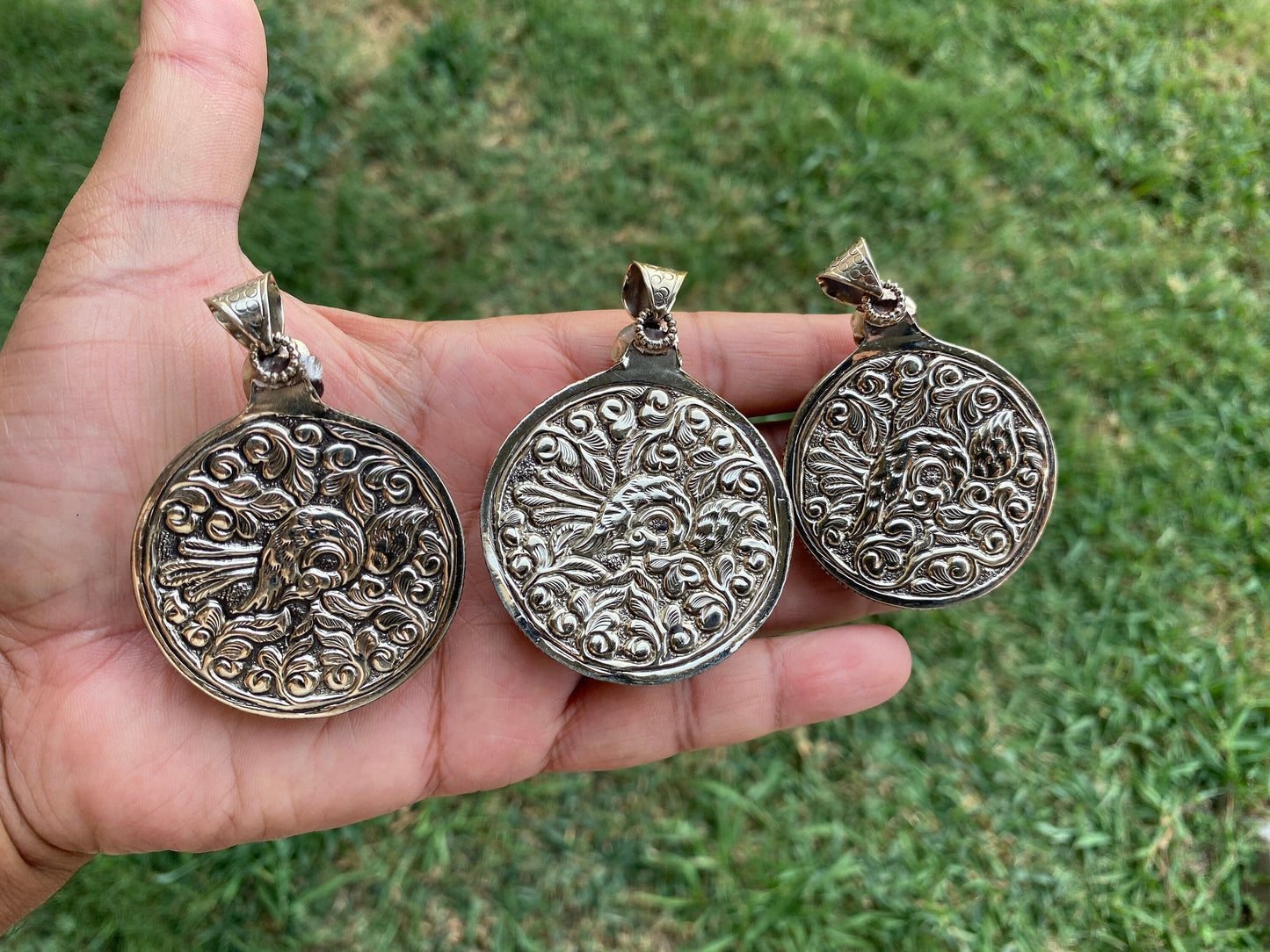 Large Spiny Oyster Shell Tibetan Silver Pendant, Native American Style Jewelry, Southwestern, Bohemian Jewelry for Men or Women