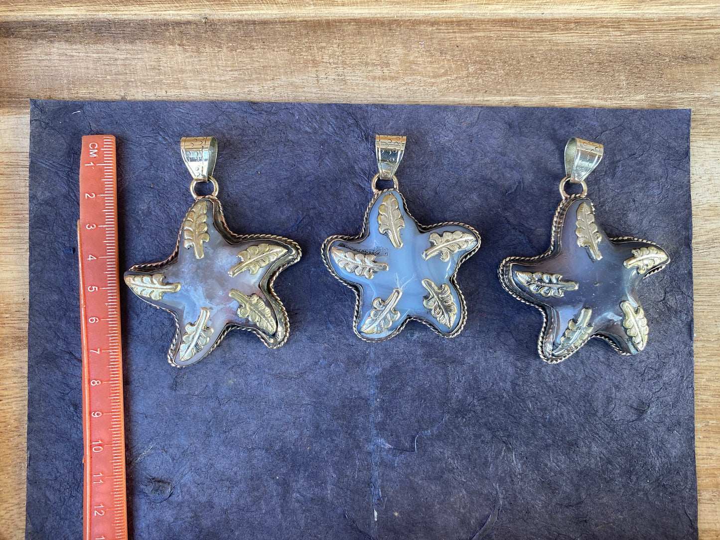 Large Stone Starfish Druzy Agate Tibetan Silver Pendant, Unique Christmas Gift, Focal Pendant, Natural Stone Cool Pendant, Healing Crystal