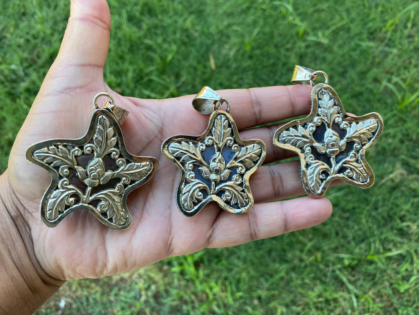 Large Stone Starfish Druzy Agate Tibetan Silver Pendant, Unique Christmas Gift, Focal Pendant, Natural Stone Cool Pendant, Healing Crystal
