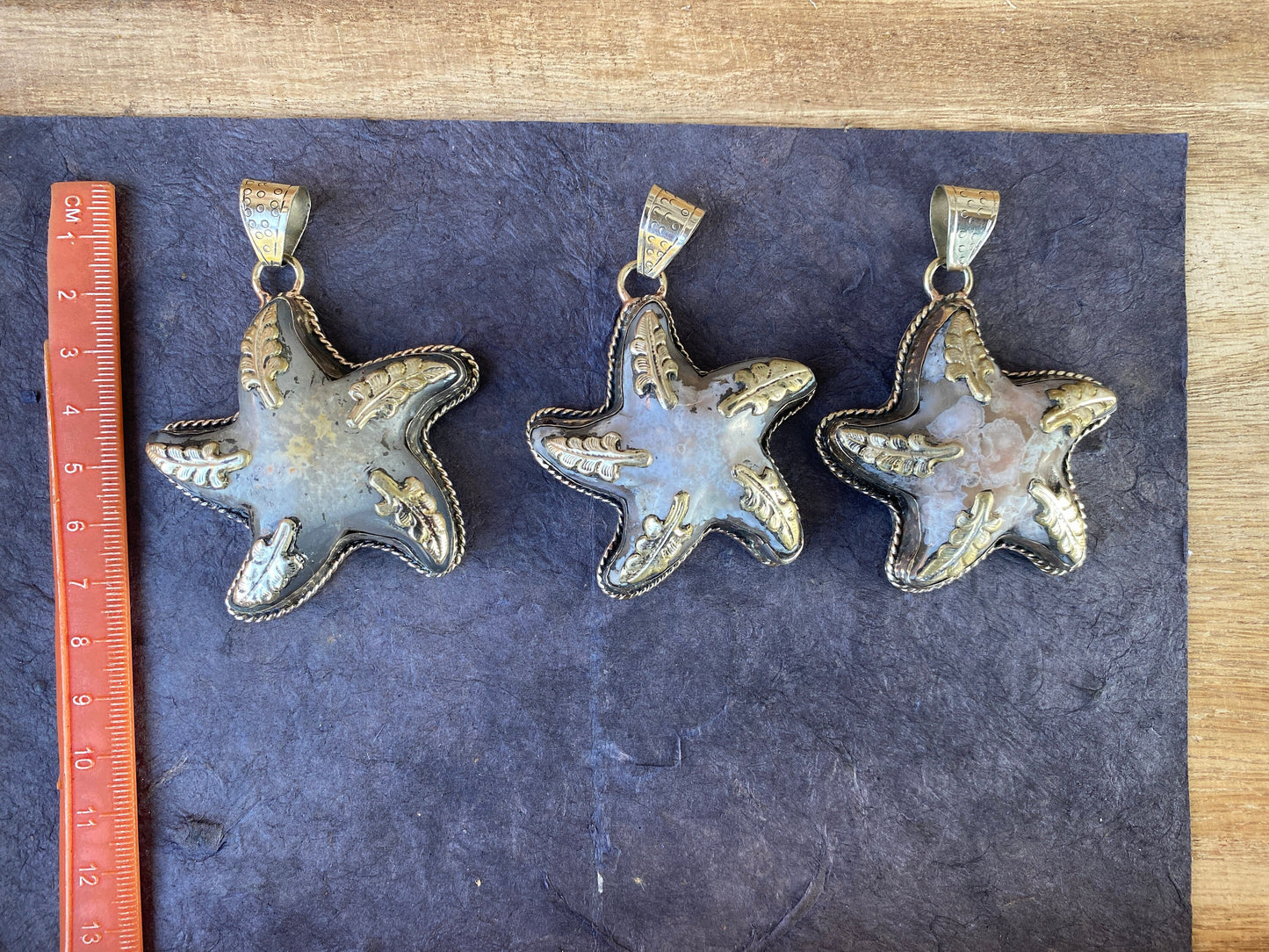 Large Stone Starfish Druzy Agate Tibetan Silver Pendant, Unique Christmas Gift, Focal Pendant, Natural Stone Cool Pendant, Healing Crystal