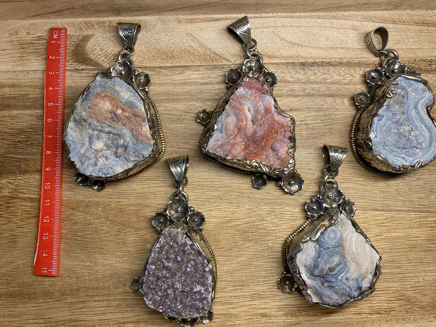 Large Tibetan Silver Pendant, Natural Druzy, Handcrafted Around, Animal Carving , Relaxation, Stress Relief, Healing, Meditation Jewelry