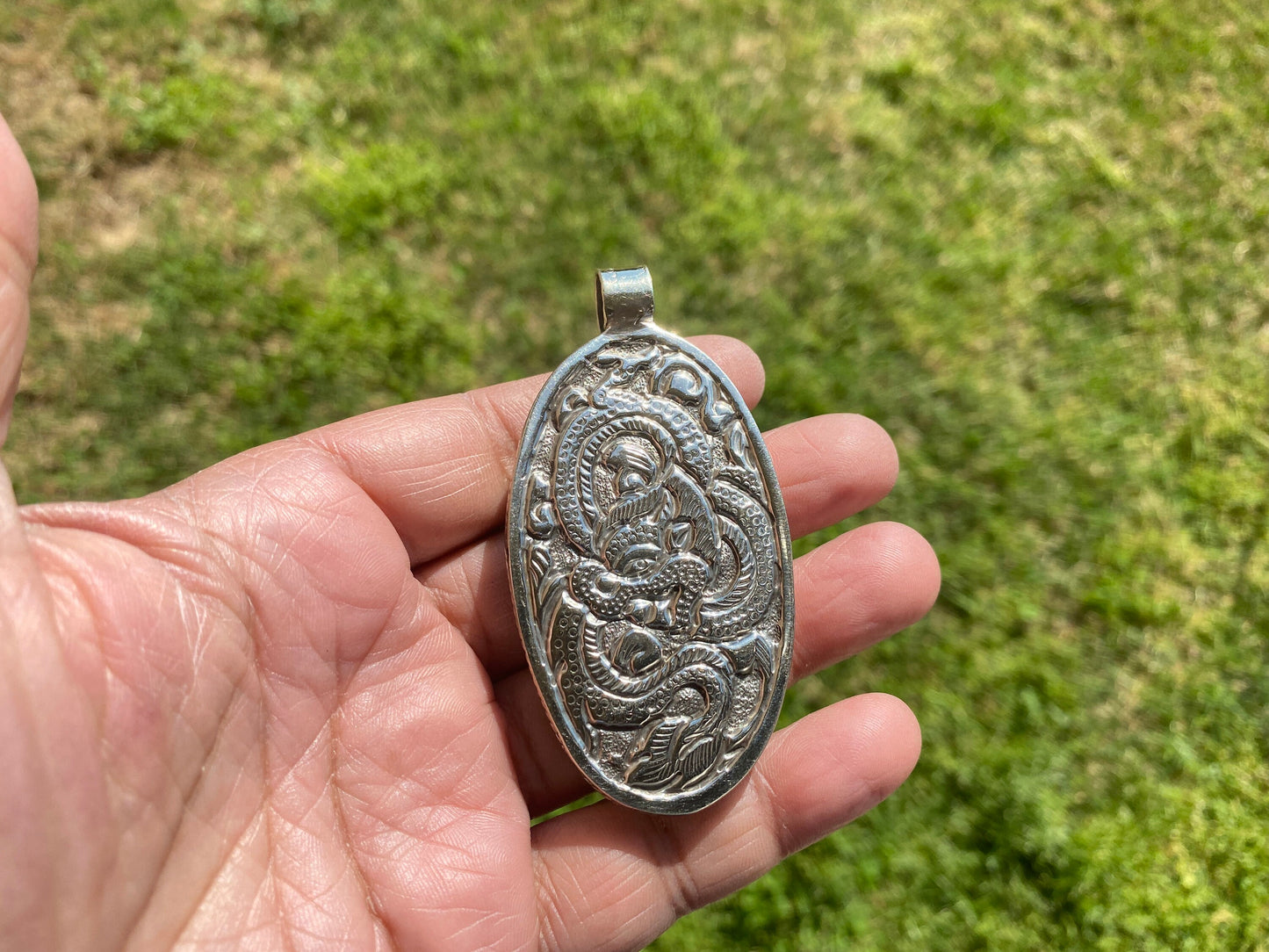 Large Trident Bone Tibetan Silver Pendant, Trisula Pendant, Shiva's Weapon, Hindu God Lord Siva, Universal Symbol, Spiritual Hindu Amulet