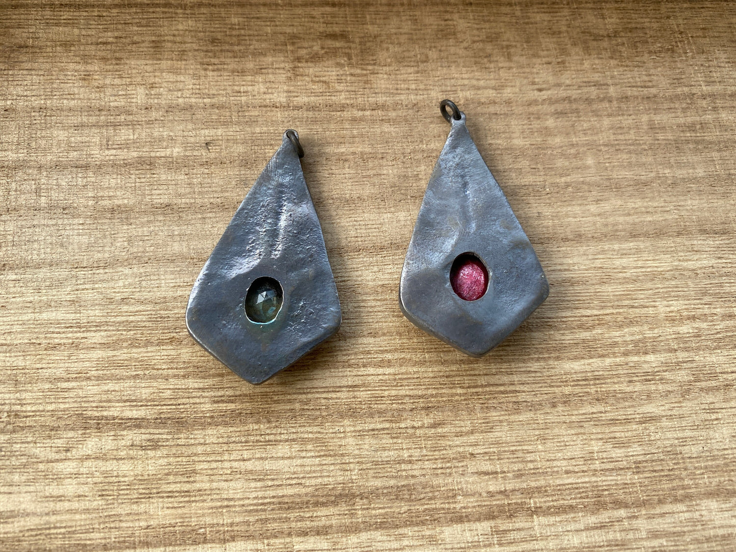 Latest Design Small Gemstone Pendant, Oxidize Brass Pendant, Labradorite Pendant, Ruby Pendant, Earring Component, Unique Design, Gift Idea