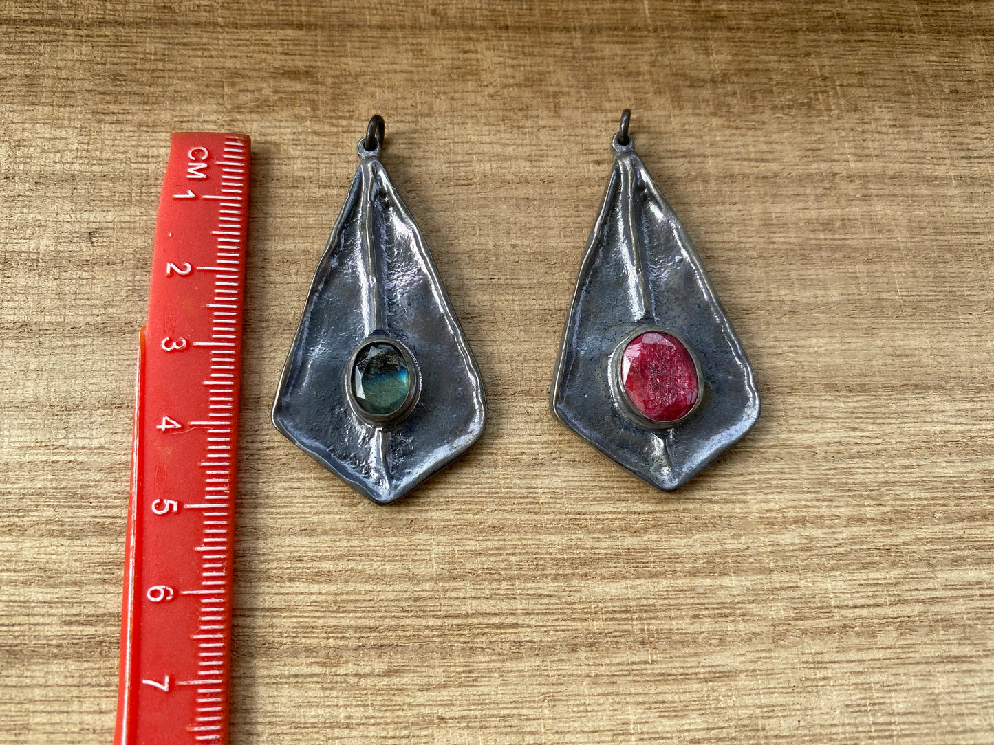 Latest Design Small Gemstone Pendant, Oxidize Brass Pendant, Labradorite Pendant, Ruby Pendant, Earring Component, Unique Design, Gift Idea
