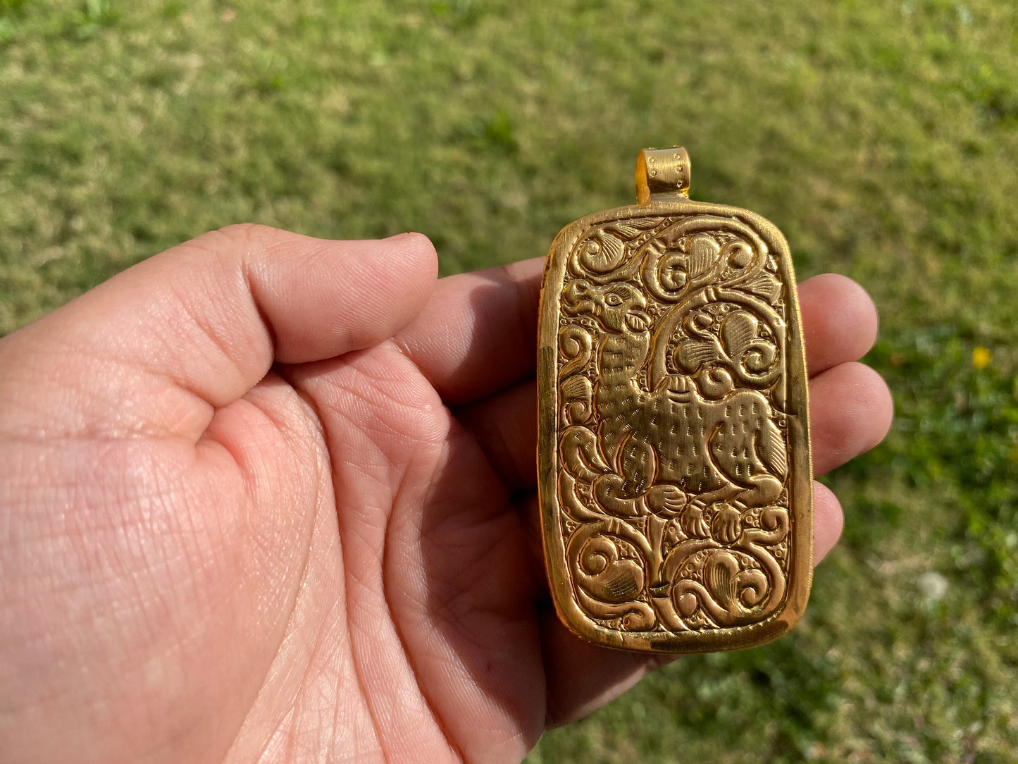 Lets Get Lit Marijuana Joint Bone Pendant, Non Tarnish 18k Brushed Gold Overlay, Marijuana Lovers Jewelry, Cannabis Stoner, Weed Blunt