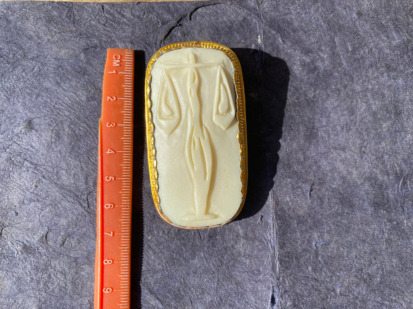Libra Zodiac Sign Carved Bone Pendant, Brushed Gold Overlay with Anti Tarnish, Horoscope Pendant, Zodiac Sign Jewelry, Libra Birthday Gift