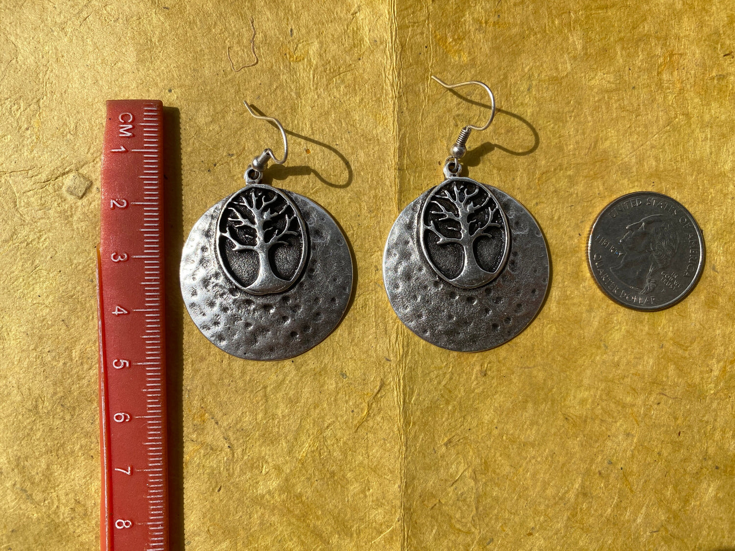 Life of Tree Matte Silver Plated Lead & Nickel Free Turkish Design Earrings, Dangle Earrings, Ancient Gypsy Earring, Tribal Ethnic Earrings